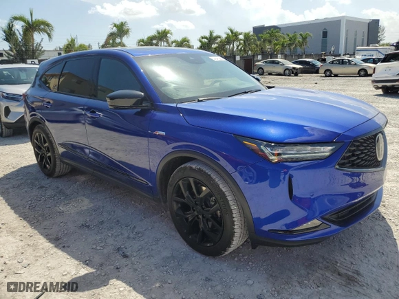 2023 Acura MDX w/A-Spec Package with VIN 5J8YE1H08PL008405, listed as a Copart auction lot 51647325 with 19,785 mi miles and Salvage Title. Bid and sale history available at carsss.com. Image 4.