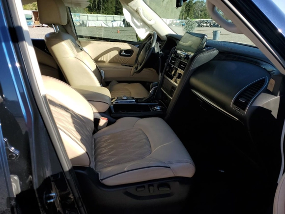 2021 Nissan Armada Platinum with VIN JN8AY2CC6M9145404, listed as a Copart auction lot 81495114 with 48,084 mi miles and Salvage Title. Bid and sale history available at carsss.com. Image 7.
