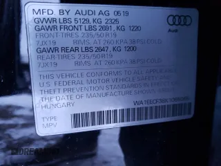 2019 Audi Q3 S line Premium Plus with VIN WA1EECF38K1065065, listed as a Copart auction lot 89388275 with 50,883 mi miles and Salvage Title. Bid and sale history available at carsss.com. Image 15.