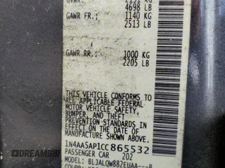 2012 Nissan Maxima SV z VIN 1N4AA5AP1CC865532, wystawiony jako Copart lot #61352035 z przebiegiem 138 453 mil mil oraz Szkoda całkowita • Salvage title. Historia ofert i sprzedaży dostępna na DreamBid. Obrazek 12.