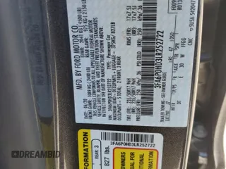 2020 Ford Fusion SE z VIN 3FA6P0HD3LR252722, wystawiony jako Copart lot #54243945 z przebiegiem 29 076 mil mil oraz Szkoda całkowita • Salvage title. Historia ofert i sprzedaży dostępna na DreamBid. Obrazek 12.