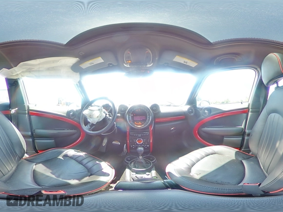 2015 MINI Countryman John Cooper Works with VIN WMWXD1C58FWS34860, listed as a Copart auction lot 55384065 with 48,709 mi miles and Salvage Title. Bid and sale history available at DreamBid. Image 14.