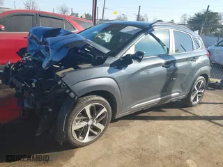 2021 Hyundai Kona Ultimate with VIN KM8K5CA58MU608994, listed as a IAAI auction lot 41334841 with 48,981 mi miles. Bid and sale history available at carsss.com. Image 2.