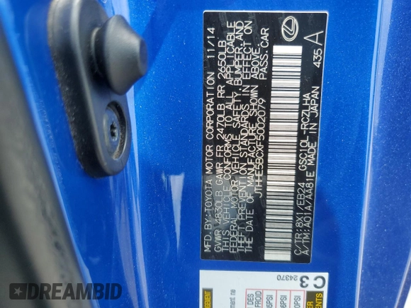 2015 Lexus RC 350 F Sport z VIN JTHHE5BCXF5002079, wystawiony jako Copart lot #54504315 z przebiegiem 98 218 mil mil oraz Szkoda całkowita • Salvage title. Historia ofert i sprzedaży dostępna na DreamBid. Obrazek 13.