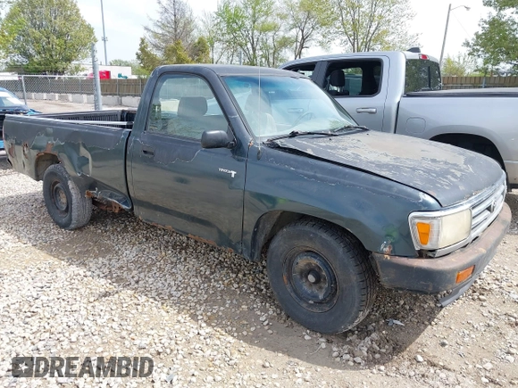 1993 Toyota T100 DX with VIN JT4VD10AXP0012790, listed as a IAAI auction lot 42179976 with 215,526 mi miles. Bid and sale history available at carsss.com. Image 1.