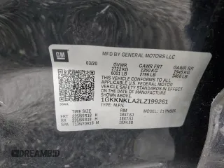2020 GMC Acadia SLE z VIN 1GKKNKLA2LZ199261, wystawiony jako Copart lot #51658095 z przebiegiem 86 272 mil mil oraz Szkody całkowita. Historia ofert i sprzedaży dostępna na DreamBid. Obrazek 12.