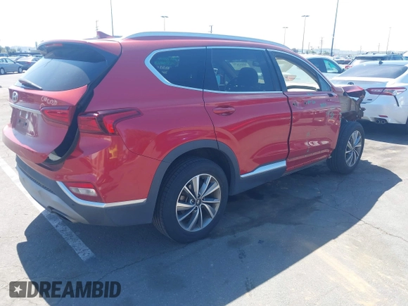 2019 Hyundai Santa Fe SEL with VIN 5NMS33AD7KH113627, listed as a IAAI auction lot 41857170 with 75,813 mi miles and . Bid and sale history available at DreamBid. Image 4.