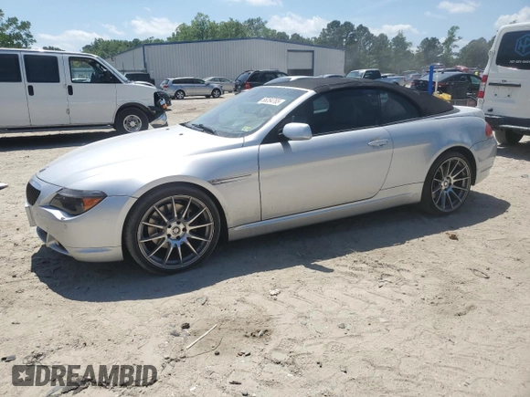 2005 BMW 6 Series 645Ci with VIN WBAEK73455B327042, listed as a Copart auction lot 55254765 with 91,389 mi miles and Clean Title. Bid and sale history available at carsss.com. Image 1.