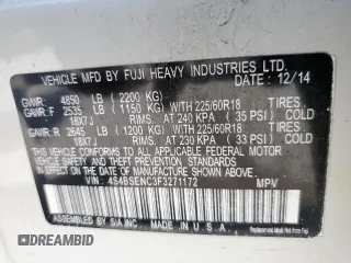 2015 Subaru Outback Limited with VIN 4S4BSENC3F3271172, listed as a Copart auction lot 62163145 with 105,558 mi miles and Salvage title. Bid and sale history available at DreamBid. Image 13.
