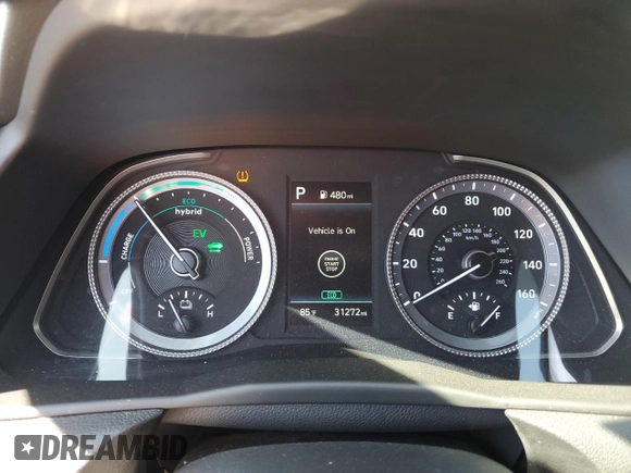 2022 Hyundai Sonata Hybrid Blue with VIN KMHL24JJ9NA052455, listed as a Copart auction lot 61164194 with 31,272 mi miles and Salvage Title. Bid and sale history available at carsss.com. Image 9.
