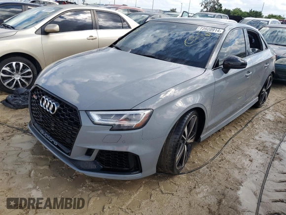2018 Audi RS 3 z VIN WUABWGFF2J1903261, wystawiony jako Copart lot #73920914 z przebiegiem 49 742 mil mil oraz Nie do naprawy • Non repairable. Historia ofert i sprzedaży dostępna na DreamBid. Obrazek 1.