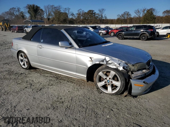 2005 BMW 3 Series 325Ci with VIN WBABW33415PL37084, listed as a Copart auction lot 82870094 with 208,216 mi miles and Salvage Title. Bid and sale history available at carsss.com. Image 4.