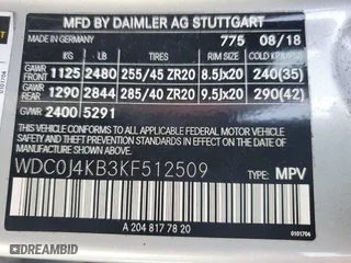 2019 Mercedes-Benz GLC with VIN WDC0J4KB3KF512509, listed as a Copart auction lot 45794305 with 41,099 mi miles and Salvage Title. Bid and sale history available at carsss.com. Image 15.