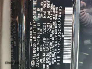 2017 Kia Sorento SX with VIN 5XYPKDA52HG228405, listed as a Copart auction lot 64963725 with 91,079 mi miles and Clean title. Bid and sale history available at DreamBid. Image 14.