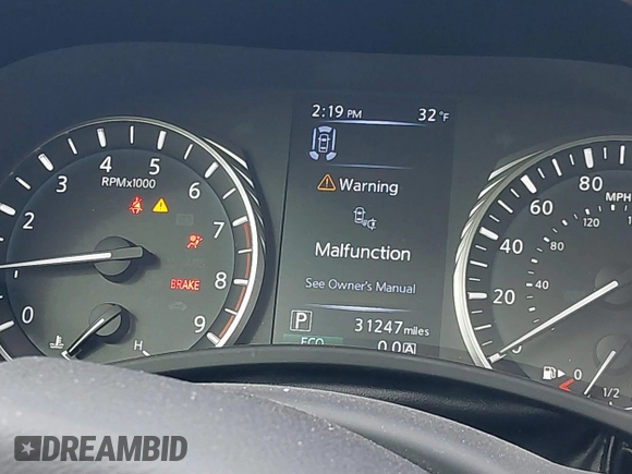2021 Infiniti Q60 Red Sport 400 with VIN JN1FV7LKXMM530401, listed as a IAAI auction lot 41409153 with 31,247 mi miles and . Bid and sale history available at DreamBid. Image 15.