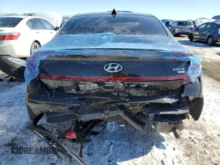 2023 Hyundai Sonata Hybrid Blue with VIN KMHL24JJ0PA060415, listed as a Copart auction lot 45715475 with 91,222 mi miles and Salvage Title. Bid and sale history available at carsss.com. Image 6.