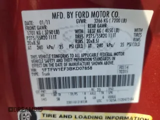 2011 Ford F-150 XL с VIN 1FTFW1EF3BKD07858, выставлен на аукционе Copart как лот 62702495 с пробегом 118 947 миль миль и Списание • Salvage title. История ставок и продаж доступна на DreamBid. Изображение 12.