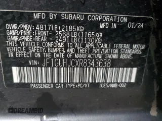 2024 Subaru Impreza RS with VIN JF1GUHJCXR8343638, listed as a Copart auction lot 83423874 with 17,688 mi miles and Salvage Title. Bid and sale history available at carsss.com. Image 13.