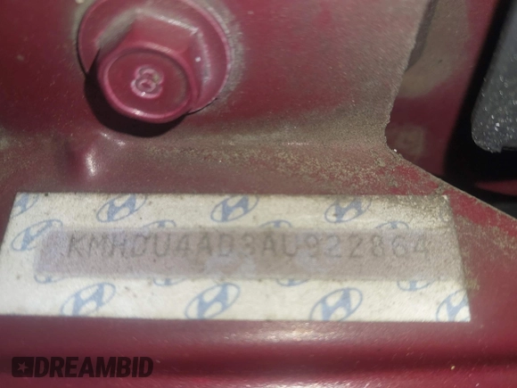 2010 Hyundai Elantra GLS z VIN KMHDU4AD3AU922864, wystawiony jako IAAI lot #42001133 z przebiegiem Nie podano mil oraz . Historia ofert i sprzedaży dostępna na DreamBid. Obrazek 9.