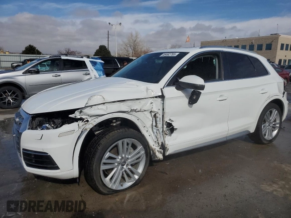 2018 Audi Q5 Premium Plus with VIN WA1BNAFY7J2008738, listed as a Copart auction lot 46462755 with 76,198 mi miles and Salvage Title. Bid and sale history available at carsss.com. Image 1.