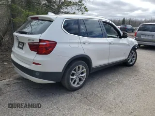 2013 BMW X3 xDrive28i with VIN 5UXWX9C59D0A13581, listed as a Copart auction lot 52074475 with Not Provided miles and Salvage Title. Bid and sale history available at DreamBid. Image 3.