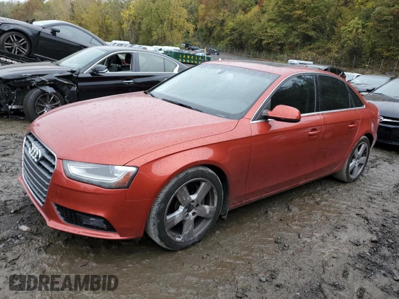 2013 Audi A4 Premium Plus with VIN WAUHFAFL9DA158018, listed as a Copart auction lot 74303104 with 121,308 mi miles and Salvage Title. Bid and sale history available at carsss.com. Image 1.