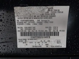 2015 Ford Taurus SE with VIN 1FAHP2D8XFG104978, listed as a IAAI auction lot 40322922 with Not Provided miles and . Bid and sale history available at carsss.com. Image 9.