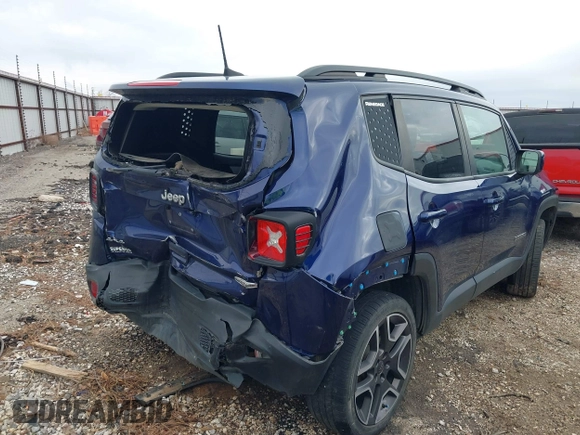 2020 Jeep Renegade Latitude with VIN ZACNJBBB0LPL70356, listed as a IAAI auction lot 41101892 with 1 mi miles. Bid and sale history available at carsss.com. Image 4.