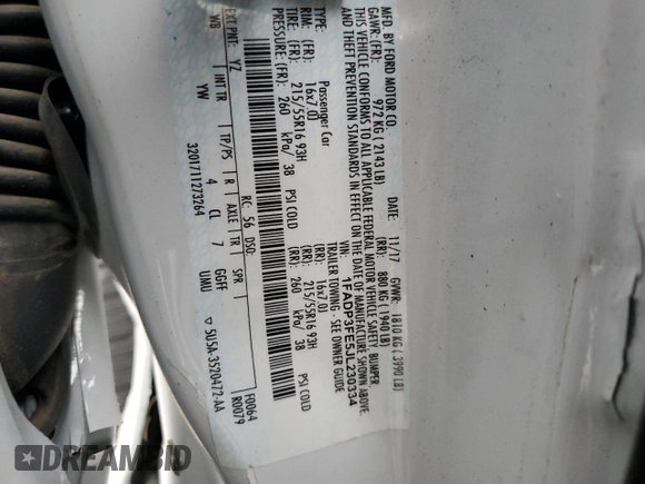 2018 Ford Focus SE with VIN 1FADP3FE5JL230334, listed as a Copart auction lot 50656965 with 91,272 mi miles and Salvage Title. Bid and sale history available at carsss.com. Image 12.