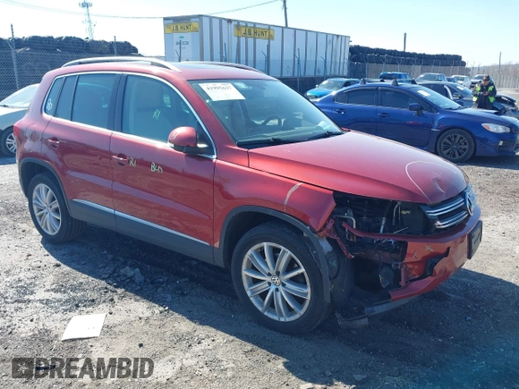 2016 Volkswagen Tiguan S with VIN WVGBV7AX4GW021564, listed as a IAAI auction lot 41995637 with 96,167 mi miles and . Bid and sale history available at DreamBid. Image 1.