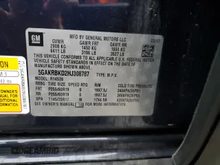 2017 Buick Enclave Leather with VIN 5GAKRBKD2HJ308787, listed as a Copart auction lot 85222834 with 98,751 mi miles and Salvage Title. Bid and sale history available at DreamBid. Image 13.