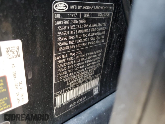 2018 Land Rover Range Rover Sport HSE z VIN SALWR2RK9JA181782, wystawiony jako Copart lot #57911275 z przebiegiem 46 125 mil mil oraz Szkoda całkowita • Salvage title. Historia ofert i sprzedaży dostępna na DreamBid. Obrazek 13.