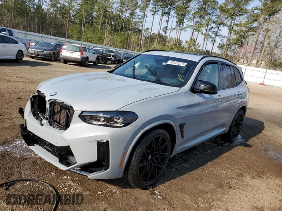 2022 BMW X3 M with VIN 5YM13EC05N9K66502, listed as a Copart auction lot 43451573 with 10,270 mi miles and Salvage Title. Bid and sale history available at carsss.com. Image 1.