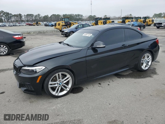 2015 BMW 2 Series 228i with VIN WBA1F5C56FV257079, listed as a Copart auction lot 43387125 with 155,027 mi miles and Salvage Title. Bid and sale history available at carsss.com. Image 1.