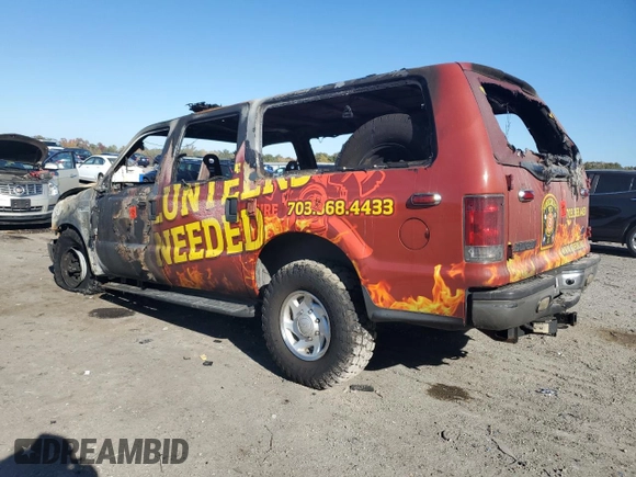 2005 Ford Excursion Special Serv z VIN 1FMSU41P15EC25081, wystawiony jako Copart lot #76703614 z przebiegiem Nie podano mil oraz Nie do naprawy • Non repairable. Historia ofert i sprzedaży dostępna na DreamBid. Obrazek 2.