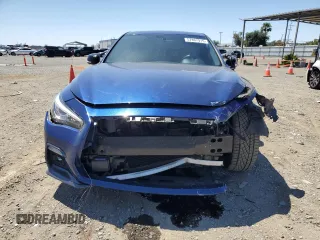 2019 Infiniti Q50 Red Sport 400 with VIN JN1FV7AP4KM761032, listed as a Copart auction lot 57807915 with 85,471 mi miles and Salvage title. Bid and sale history available at DreamBid. Image 5.