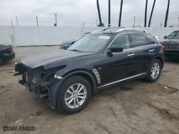 2014 Infiniti QX70 with VIN JN8CS1MW0EM412578, listed as a Copart auction lot 49091955 with 157,580 mi miles and Salvage Title. Bid and sale history available at carsss.com. Image 1.