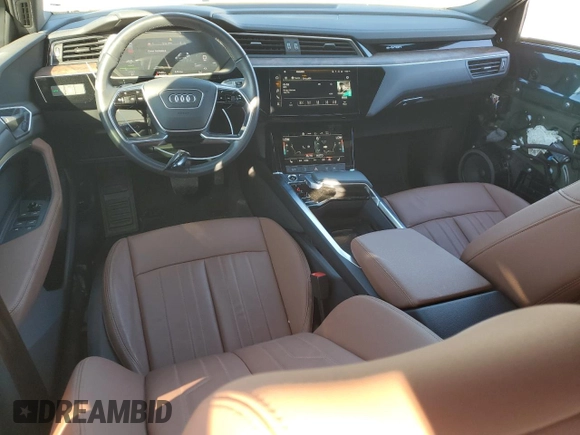 2023 Audi e-tron Premium with VIN WA1AAAGE0PB011503, listed as a Copart auction lot 46042595 with 17,440 mi miles and Salvage Title. Bid and sale history available at DreamBid. Image 8.