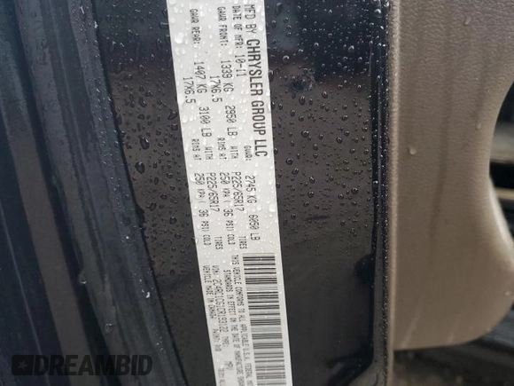 2012 Chrysler Town & Country Touring L with VIN 2C4RC1CG1CR193122, listed as a Copart auction lot 49162105 with 166,223 mi miles and Salvage Title. Bid and sale history available at DreamBid. Image 13.