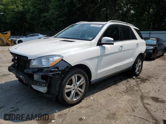 2015 Mercedes-Benz M 350 with VIN 4JGDA5JB7FA592524, listed as a Copart auction lot 58702095 with 109,977 mi miles and Salvage title. Bid and sale history available at DreamBid. Image 1.