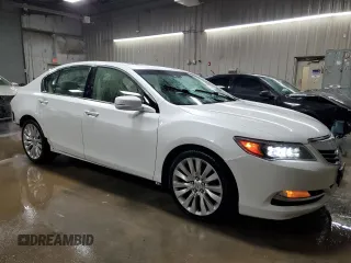 2014 Acura RLX Tech Pkg with VIN JH4KC1F58EC007386, listed as a Copart auction lot 85366634 with 124,832 mi miles and Salvage Title. Bid and sale history available at carsss.com. Image 4.