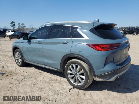 2022 Infiniti QX50 LUXE with VIN 3PCAJ5BA6NF122374, listed as a Copart auction lot 46030365 with 25,287 mi miles and Salvage Title. Bid and sale history available at carsss.com. Image 2.