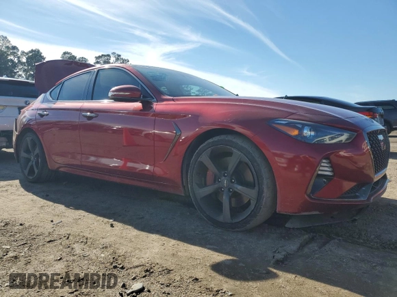 2019 Genesis G70 3.3T Advanced with VIN KMTG34LE6KU015085, listed as a Copart auction lot 87007704 with 58,335 mi miles and Salvage Title. Bid and sale history available at carsss.com. Image 4.