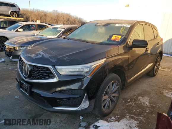 2020 Acura RDX w/Technology Pkg with VIN 5J8TC2H52LL002935, listed as a Copart auction lot 42392165 with 0 mi miles and Salvage Title. Bid and sale history available at carsss.com. Image 1.