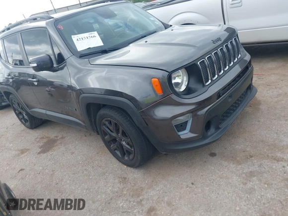 2019 Jeep Renegade Latitude z VIN ZACNJABBXKPJ76703, wystawiony jako IAAI lot #42151566 z przebiegiem 91 372 mil mil oraz . Historia ofert i sprzedaży dostępna na DreamBid. Obrazek 1.