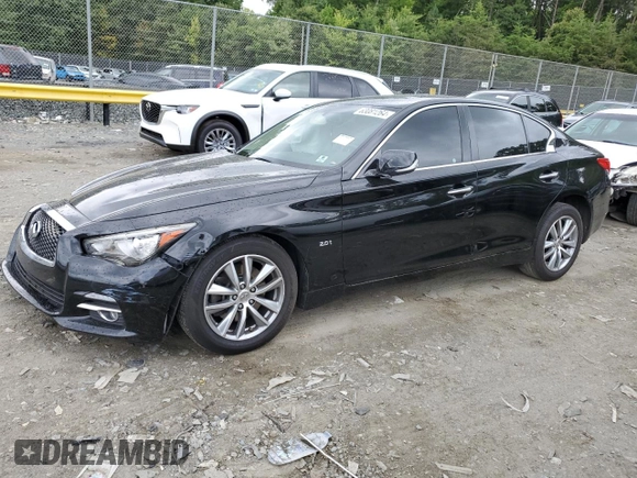 2017 Infiniti Q50 2.0t with VIN JN1CV7AP5HM642787, listed as a Copart auction lot 63081264 with 170,128 mi miles and Salvage Title. Bid and sale history available at carsss.com. Image 1.