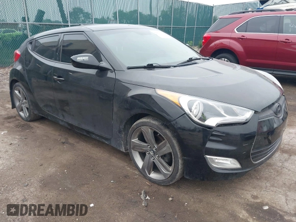 2013 Hyundai Veloster w/Black Int with VIN KMHTC6AD7DU170049, listed as a IAAI auction lot 42441737 with 101,924 mi miles and . Bid and sale history available at DreamBid. Image 1.