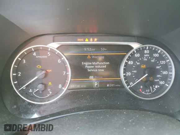 2020 Nissan Sentra SR with VIN 3N1AB8DV0LY228807, listed as a Copart auction lot 52566665 with 69,734 mi miles and Salvage Title. Bid and sale history available at DreamBid. Image 9.