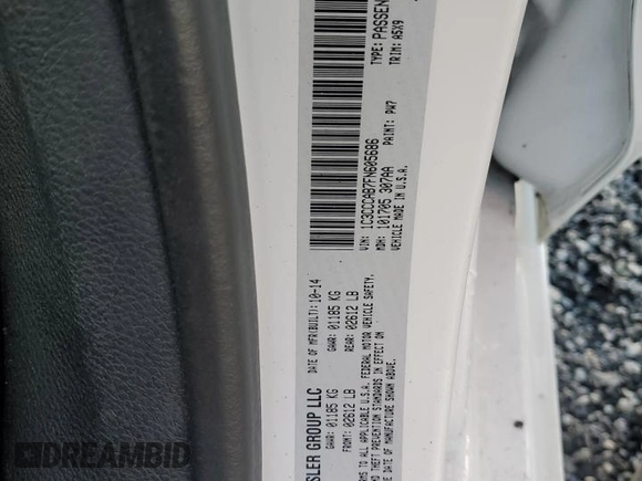2015 Chrysler 200 Limited with VIN 1C3CCCAB7FN605686, listed as a Copart auction lot 47389925 with 172,901 mi miles and Salvage Title. Bid and sale history available at carsss.com. Image 12.