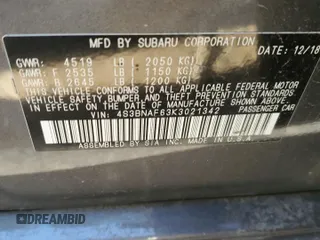 2019 Subaru Legacy Premium with VIN 4S3BNAF63K3021342, listed as a Copart auction lot 44500983 with 41,692 mi miles. Bid and sale history available at carsss.com. Image 12.